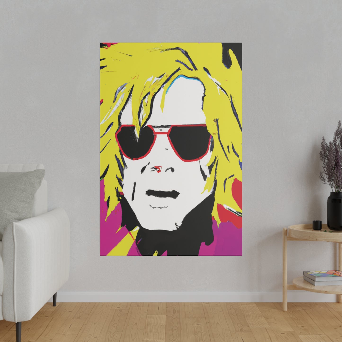 8476J - Rockstar Painting Print | Face | Abstract | Poster | Home Decor | Wall Art | Music Art | Canvas