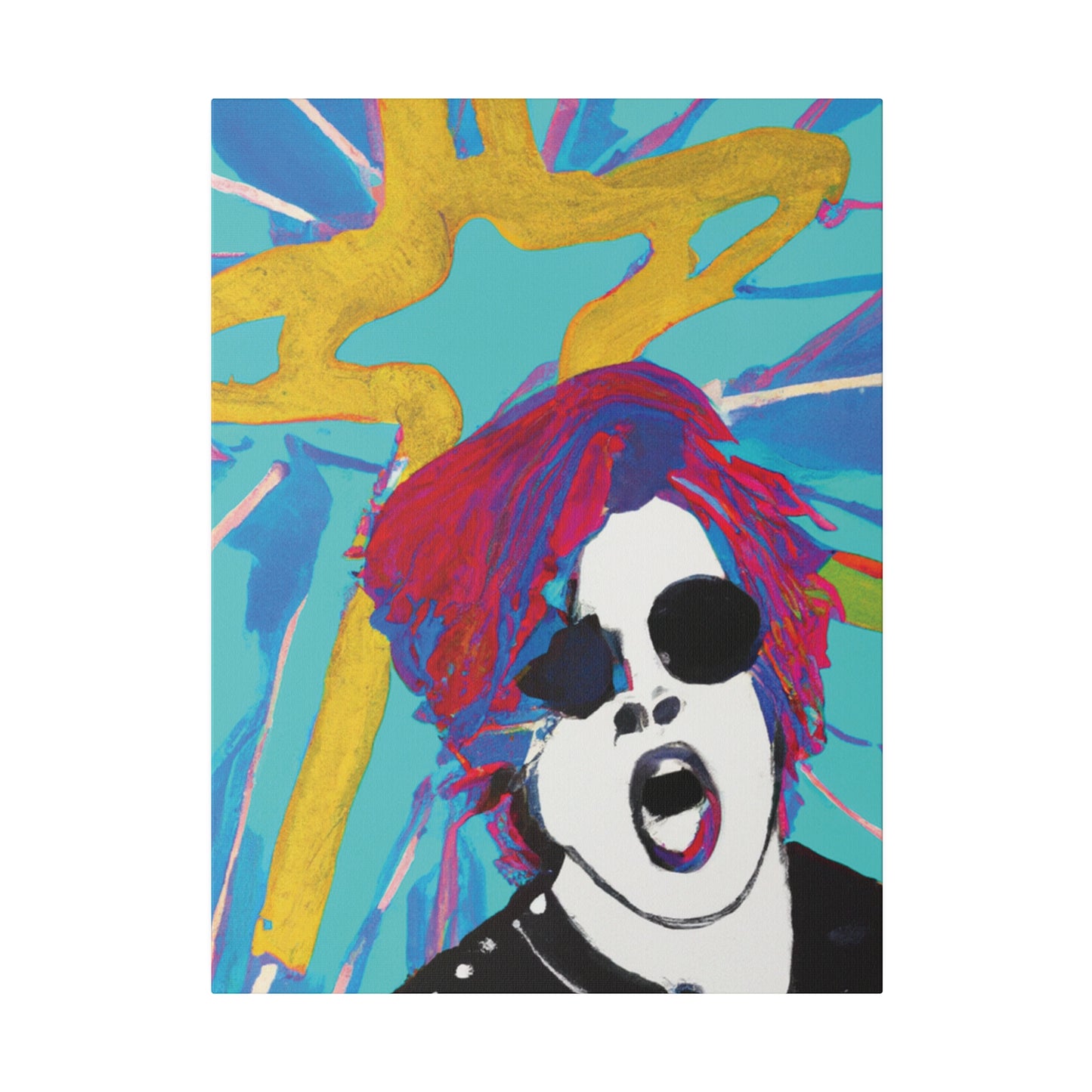 4567A - Rockstar Painting Print | Face | Abstract | Poster | Home Decor | Wall Art | Music Art | Canvas