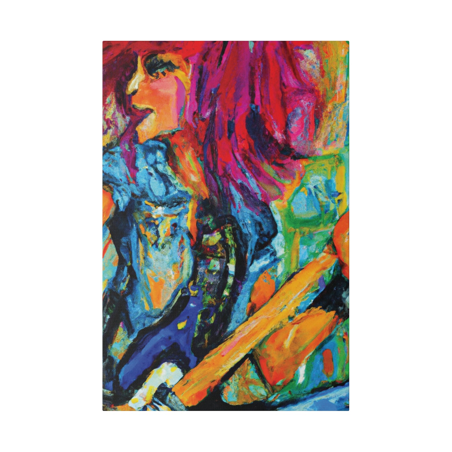 9483V - Rockstar Oil Painting Style Print | Poster | Home Decor | Wall Art | Music Art | Canvas