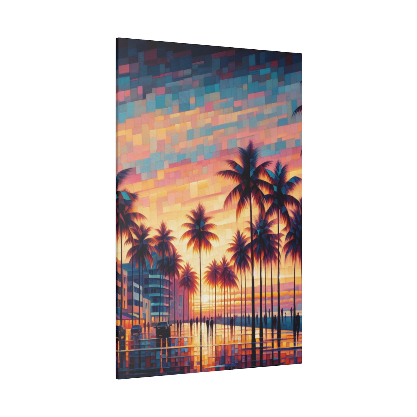 8263Z - miami beach art, sunset background, ocean art work, beach art work, sunset designs, miami beach painting, miami beach print