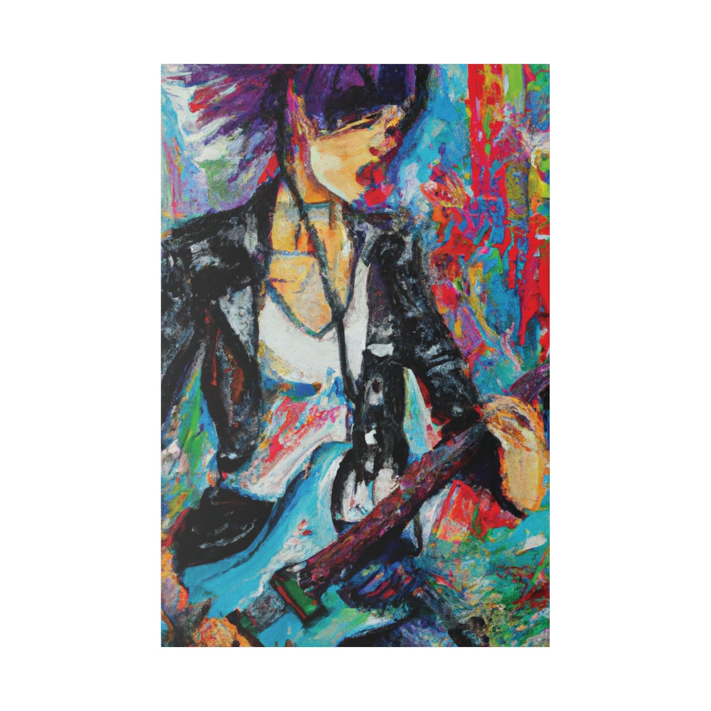 3492Z - Rockstar Oil Painting Style Print | Poster | Home Decor | Wall Art | Music Art | Canvas