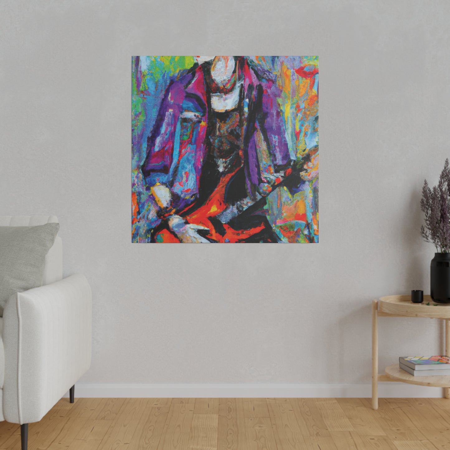 3123Q - Rockstar Oil Painting Style Print | Poster | Home Decor | Wall Art | Music Art | Canvas