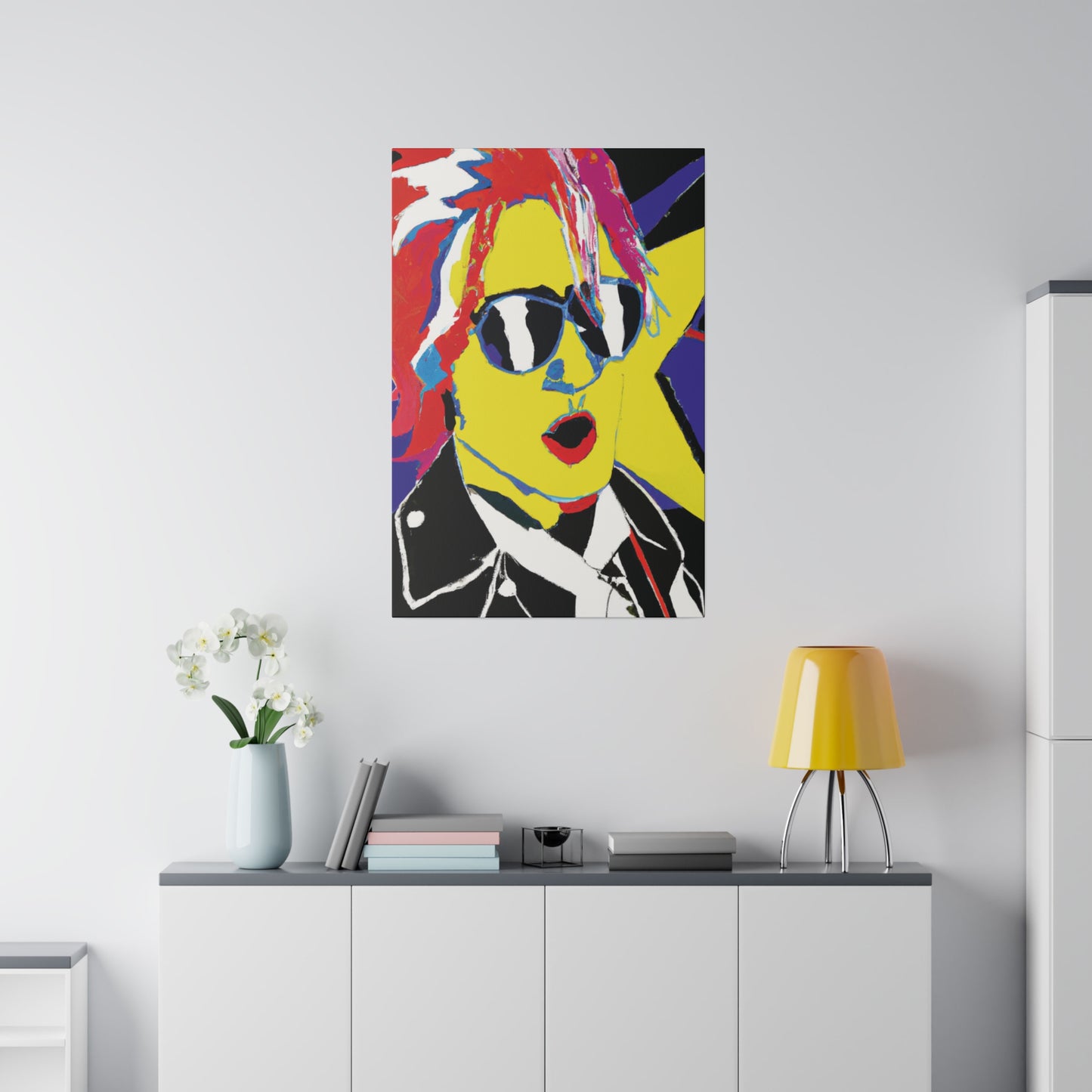 7348X - Rockstar Painting Print | Face | Abstract | Poster | Home Decor | Wall Art | Music Art | Canvas