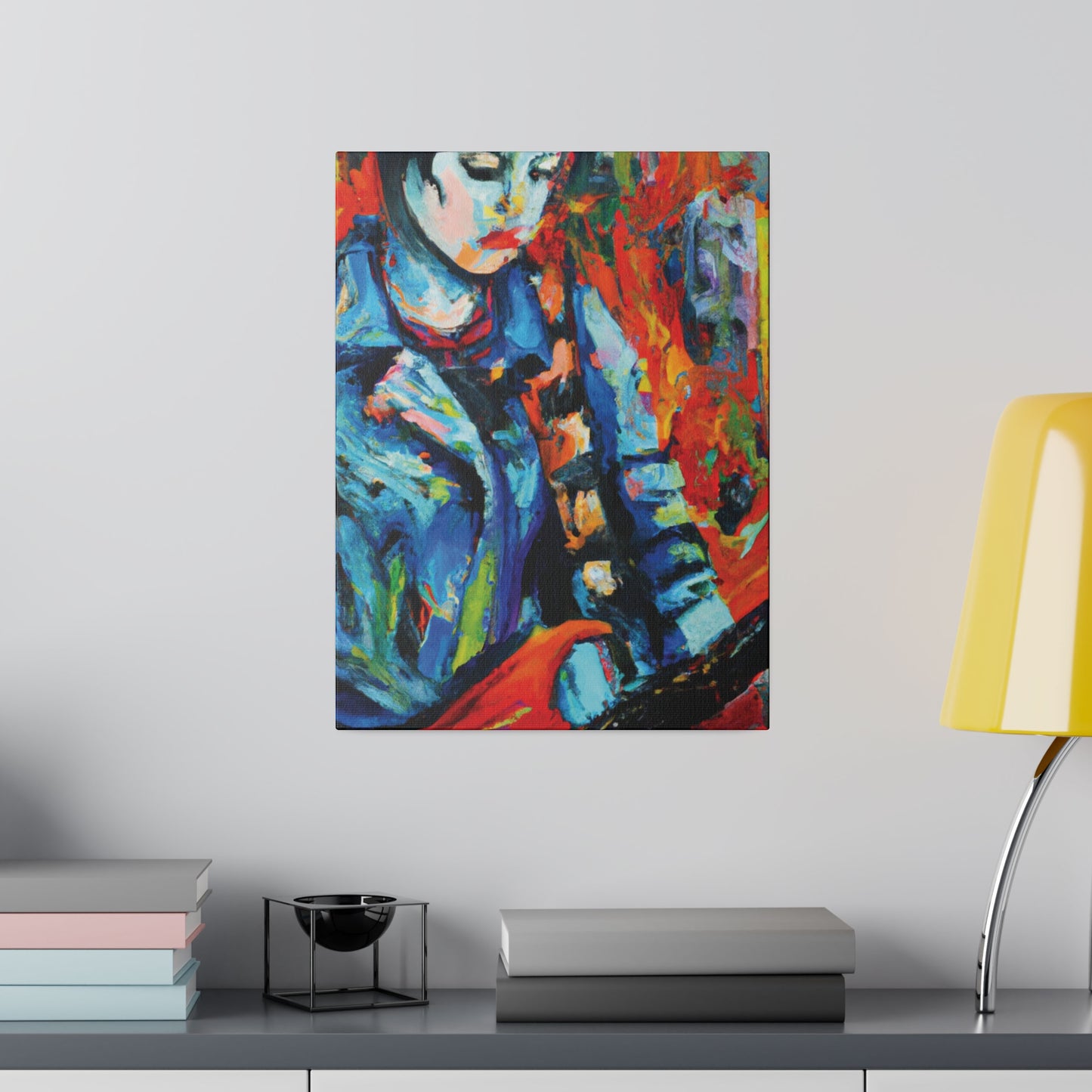 3759K - Rockstar Oil Painting Style Print | Poster | Home Decor | Wall Art | Music Art | Canvas