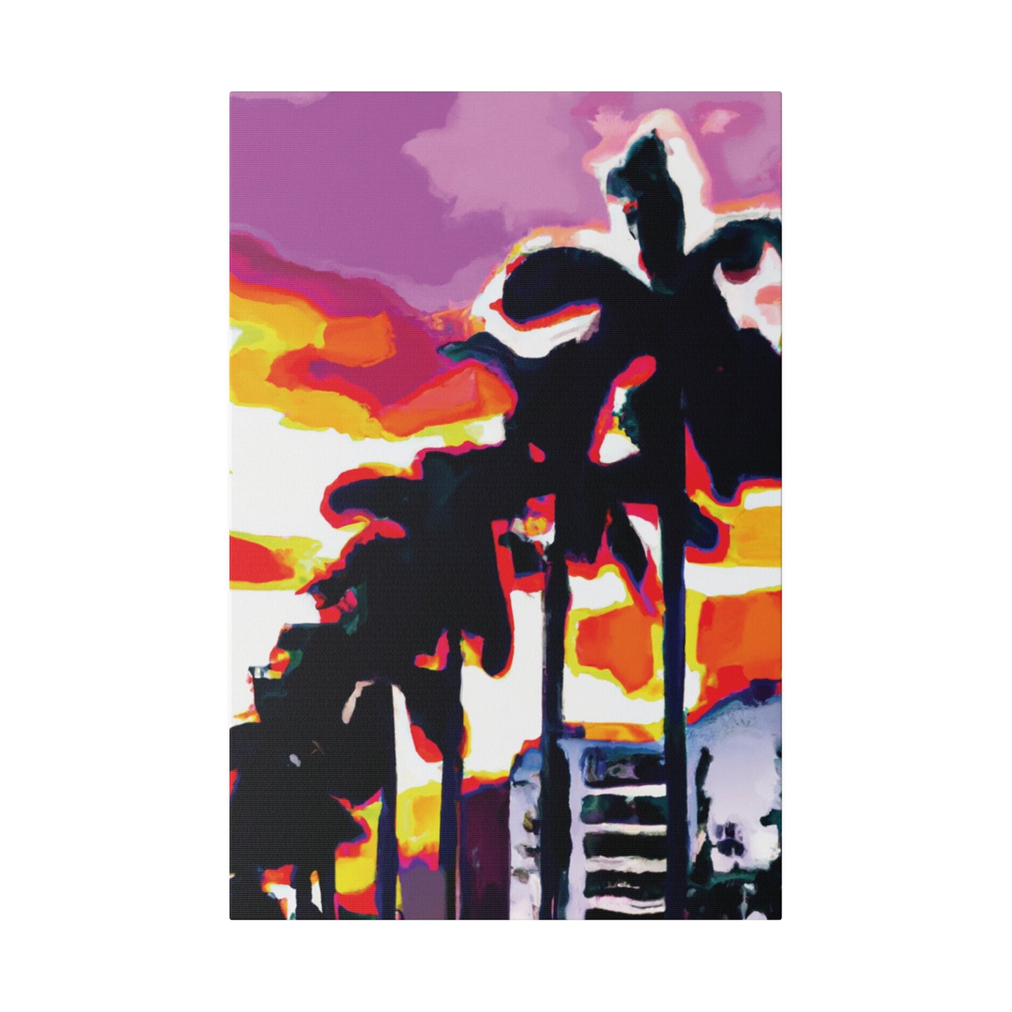 1923K - Miami Beach Sunset Painting Print | Miami | Beach | Sunset | Poster | Home Decor | Wall Art | Canvas