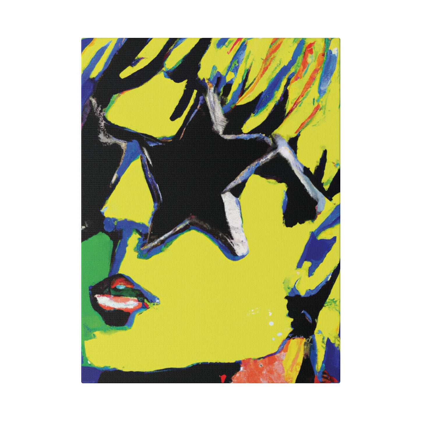 9785T - Rockstar Painting Print | Face | Abstract | Poster | Home Decor | Wall Art | Music Art | Canvas