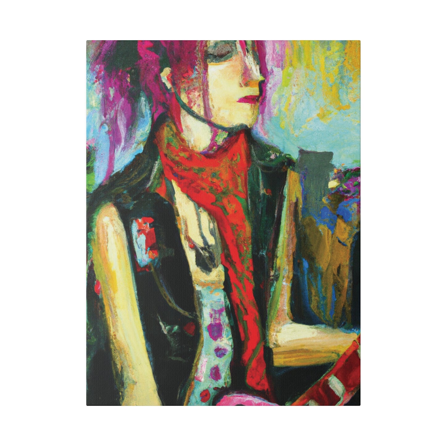 9141P - Rockstar Oil Painting Style Print | Poster | Home Decor | Wall Art | Music Art | Canvas