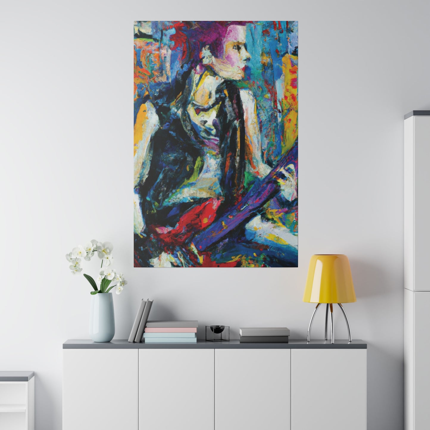 344U - Rockstar Oil Painting Style Print | Poster | Home Decor | Wall Art | Music Art | Canvas