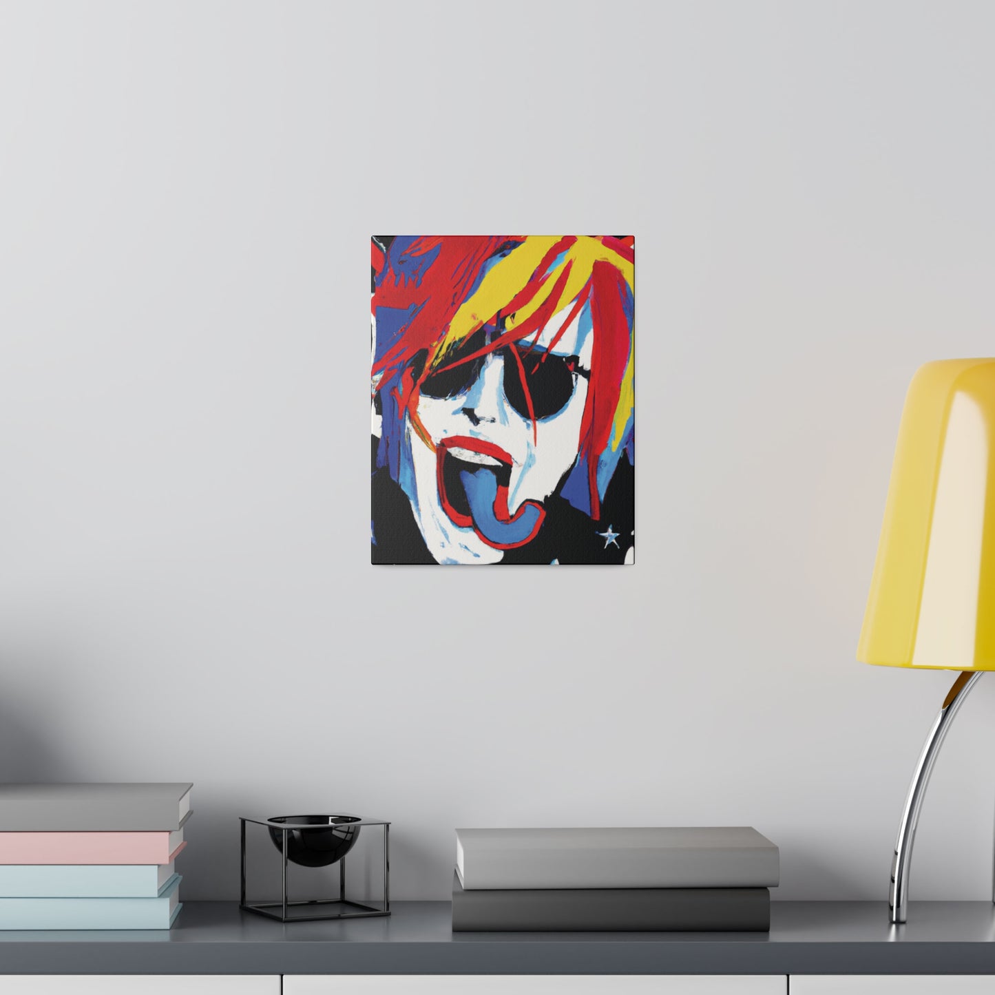 5376Y - Rockstar Painting Print | Face | Abstract | Poster | Home Decor | Wall Art | Music Art | Canvas