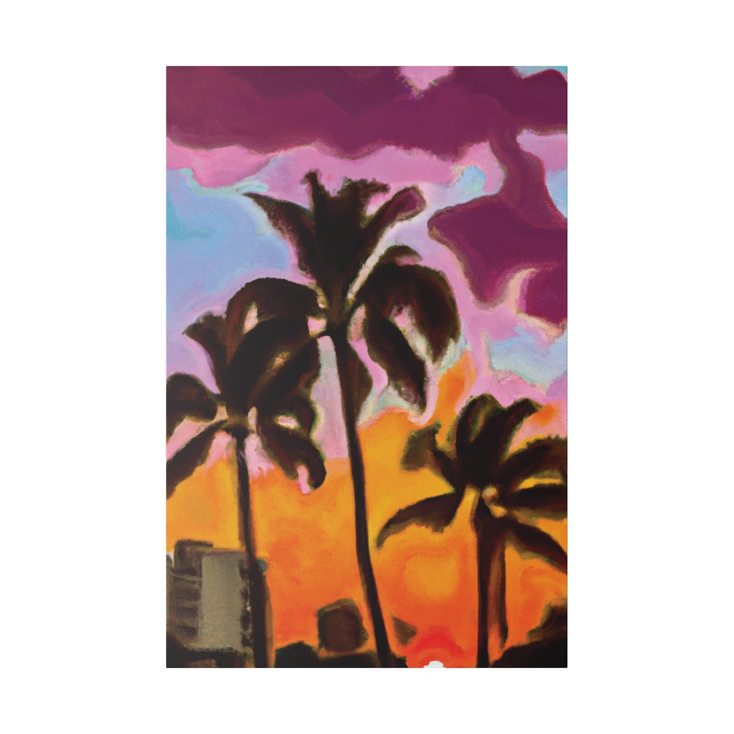 6721C - Miami Beach Sunset Painting Print | Miami | Beach | Sunset | Poster | Home Decor | Wall Art | Canvas