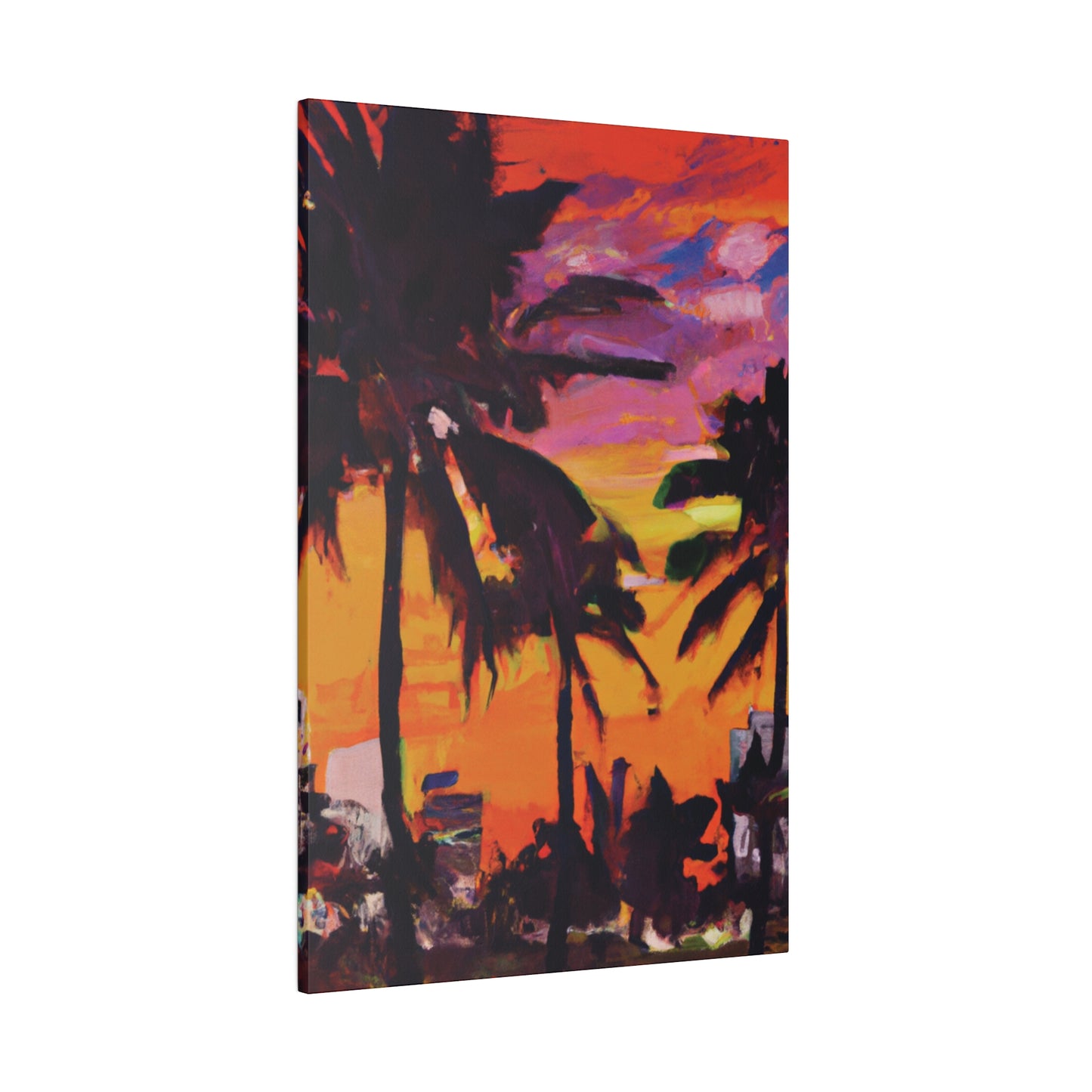 8409A - Miami Beach Sunset Painting Print | Miami | Beach | Sunset | Poster | Home Decor | Wall Art | Canvas