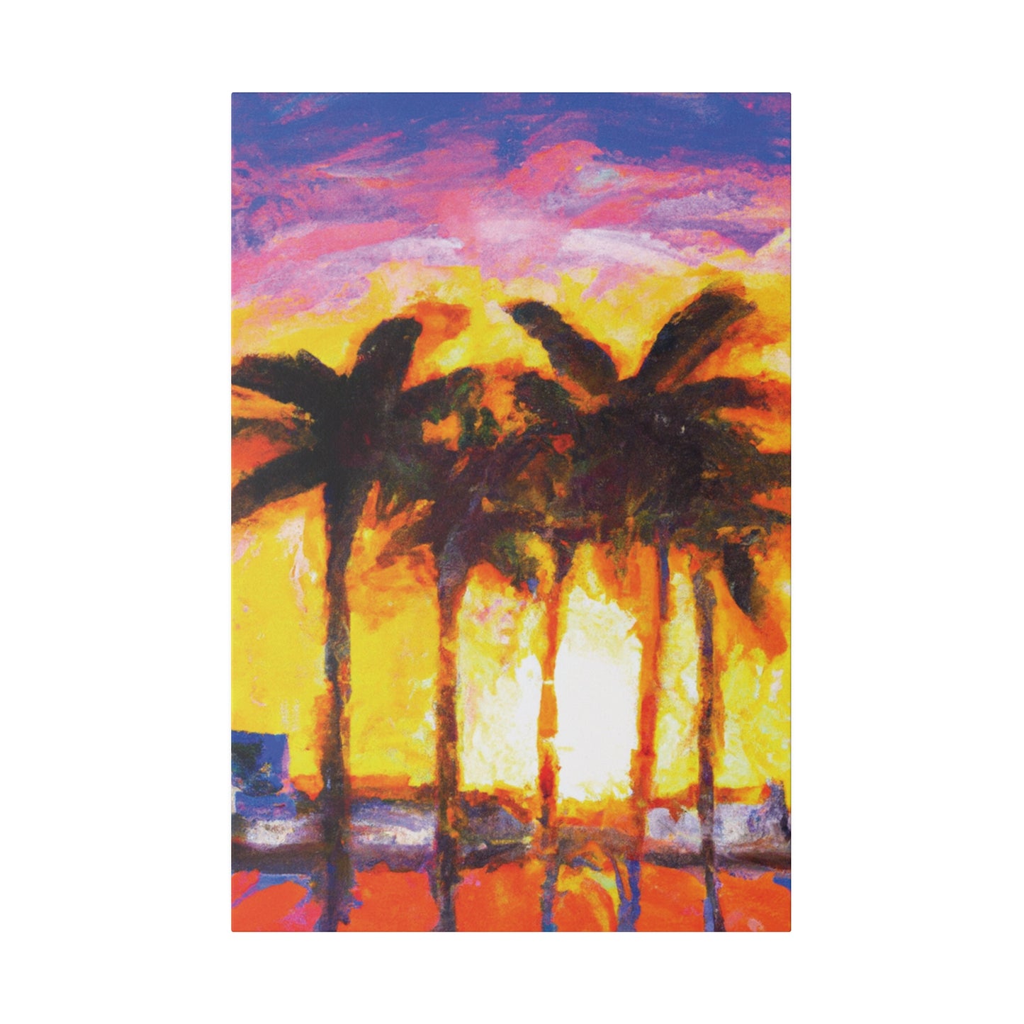 1535V - Miami Beach Sunset Painting Print | Miami | Beach | Sunset | Poster | Home Decor | Wall Art | Canvas