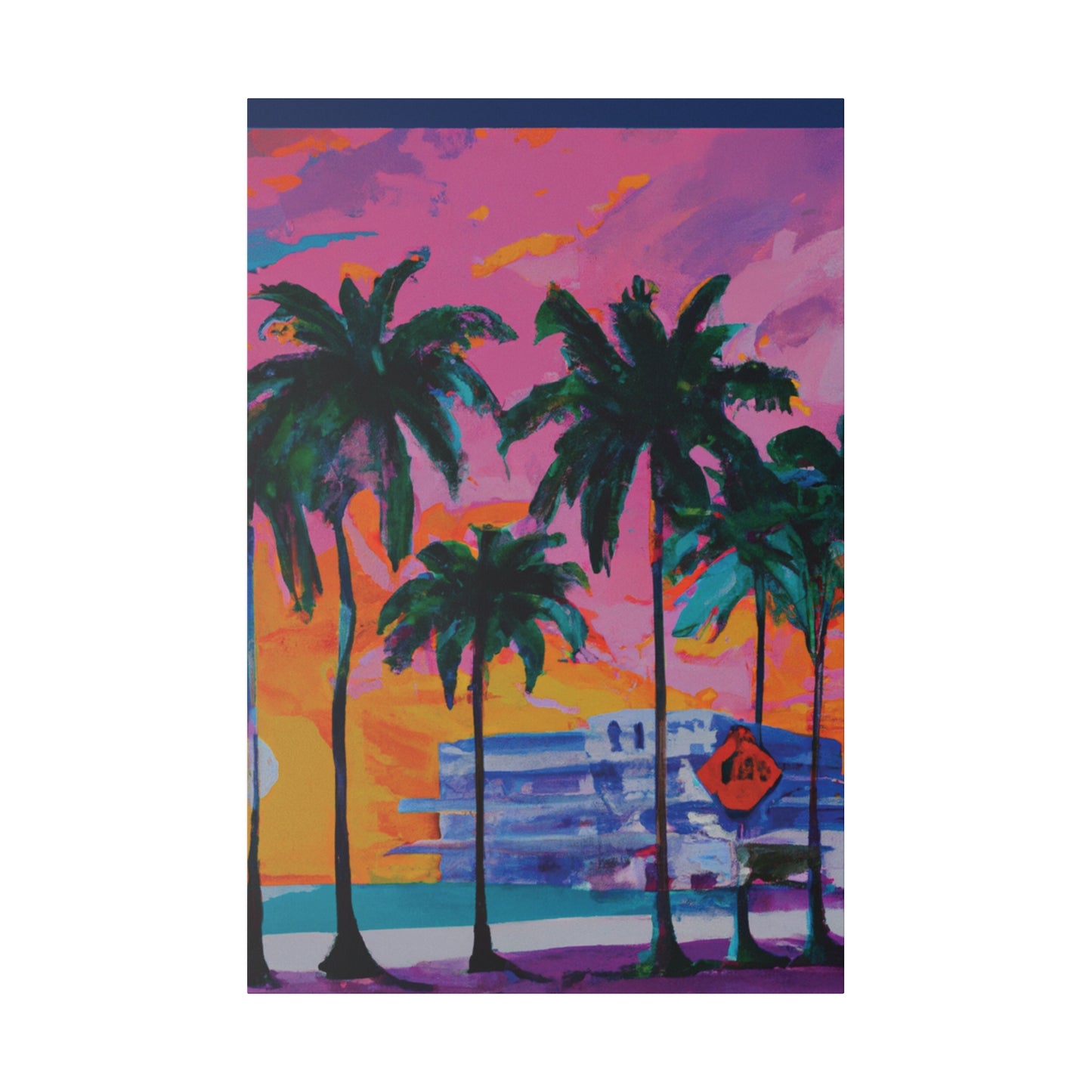 5487P - Miami Beach Sunset Painting Print | Miami | Beach | Sunset | Poster | Home Decor | Wall Art | Canvas