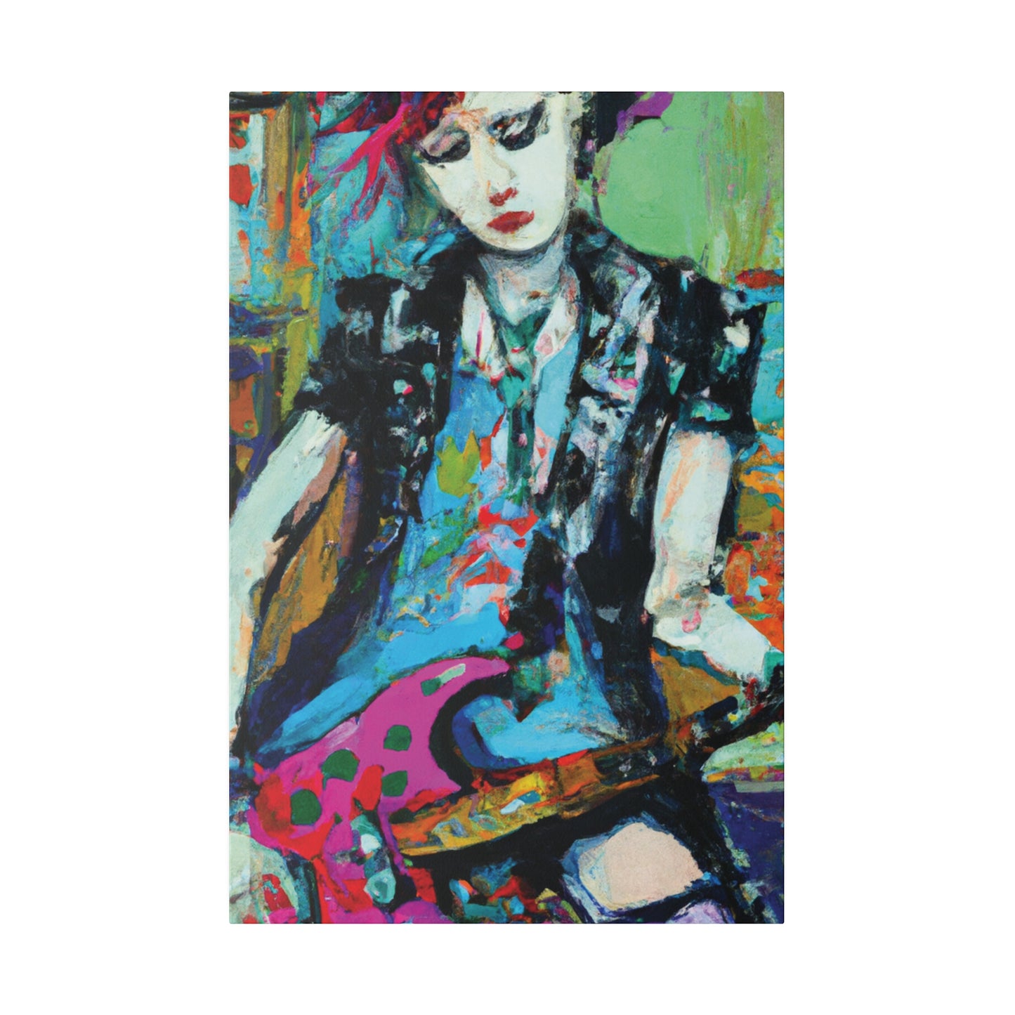 8725A - Rockstar Oil Painting Style Print | Poster | Home Decor | Wall Art | Music Art | Canvas