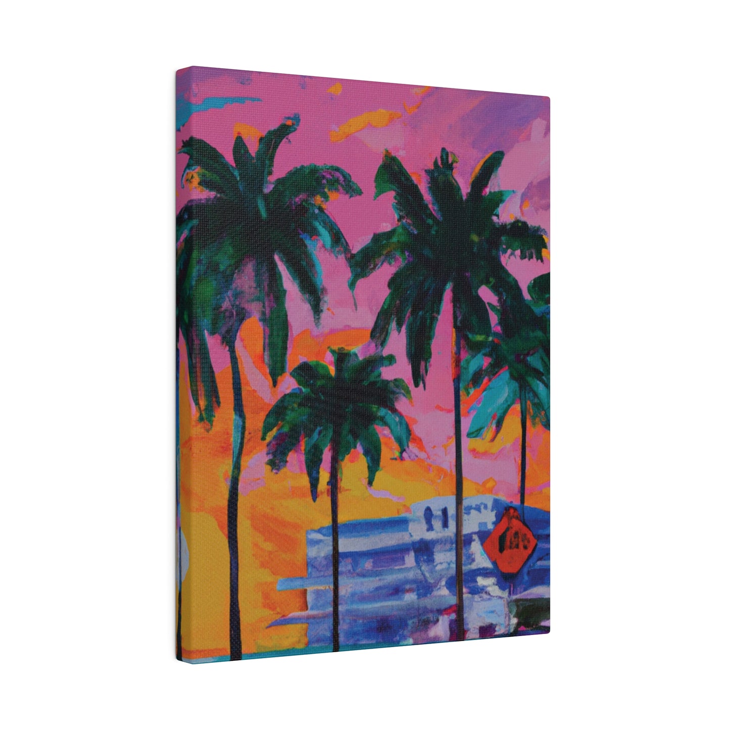 5487P - Miami Beach Sunset Painting Print | Miami | Beach | Sunset | Poster | Home Decor | Wall Art | Canvas