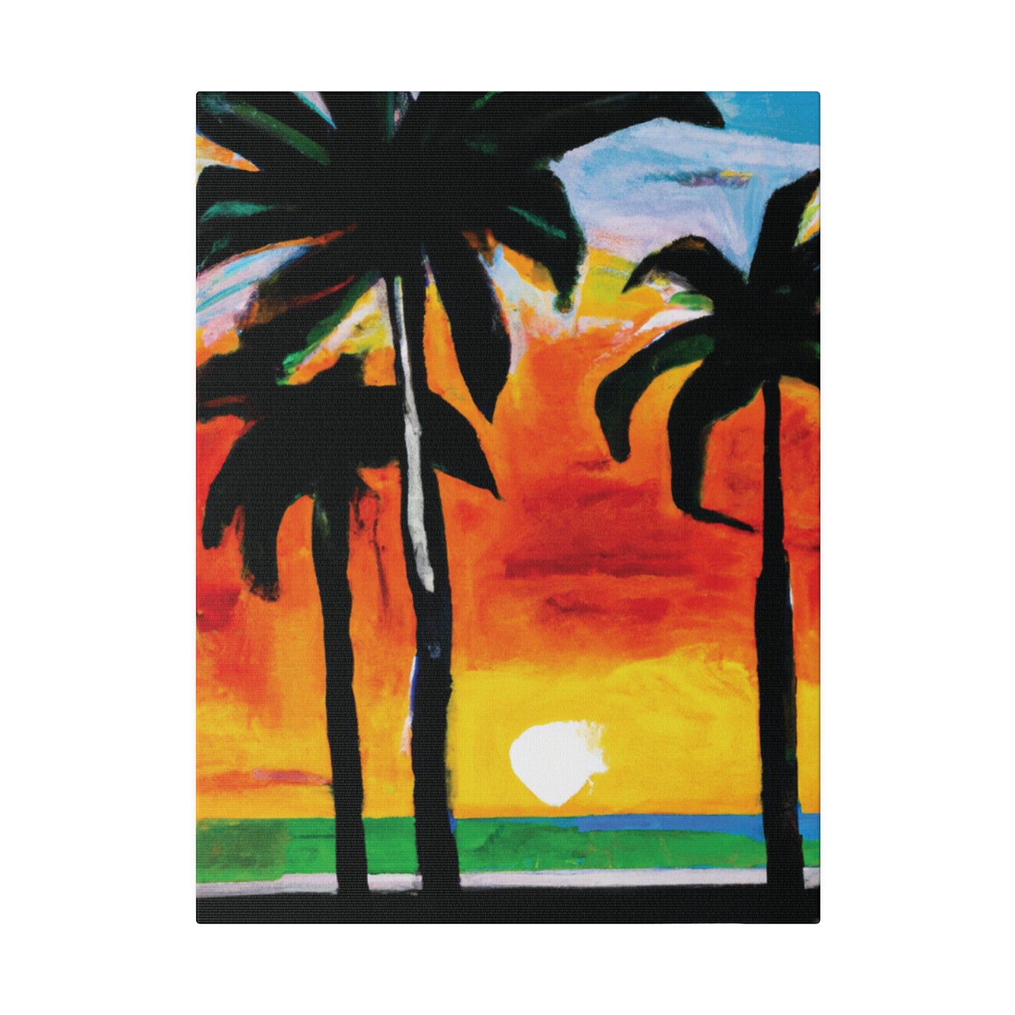 4312S - Miami Beach Sunset Painting Print | Miami | Beach | Sunset | Poster | Home Decor | Wall Art | Canvas