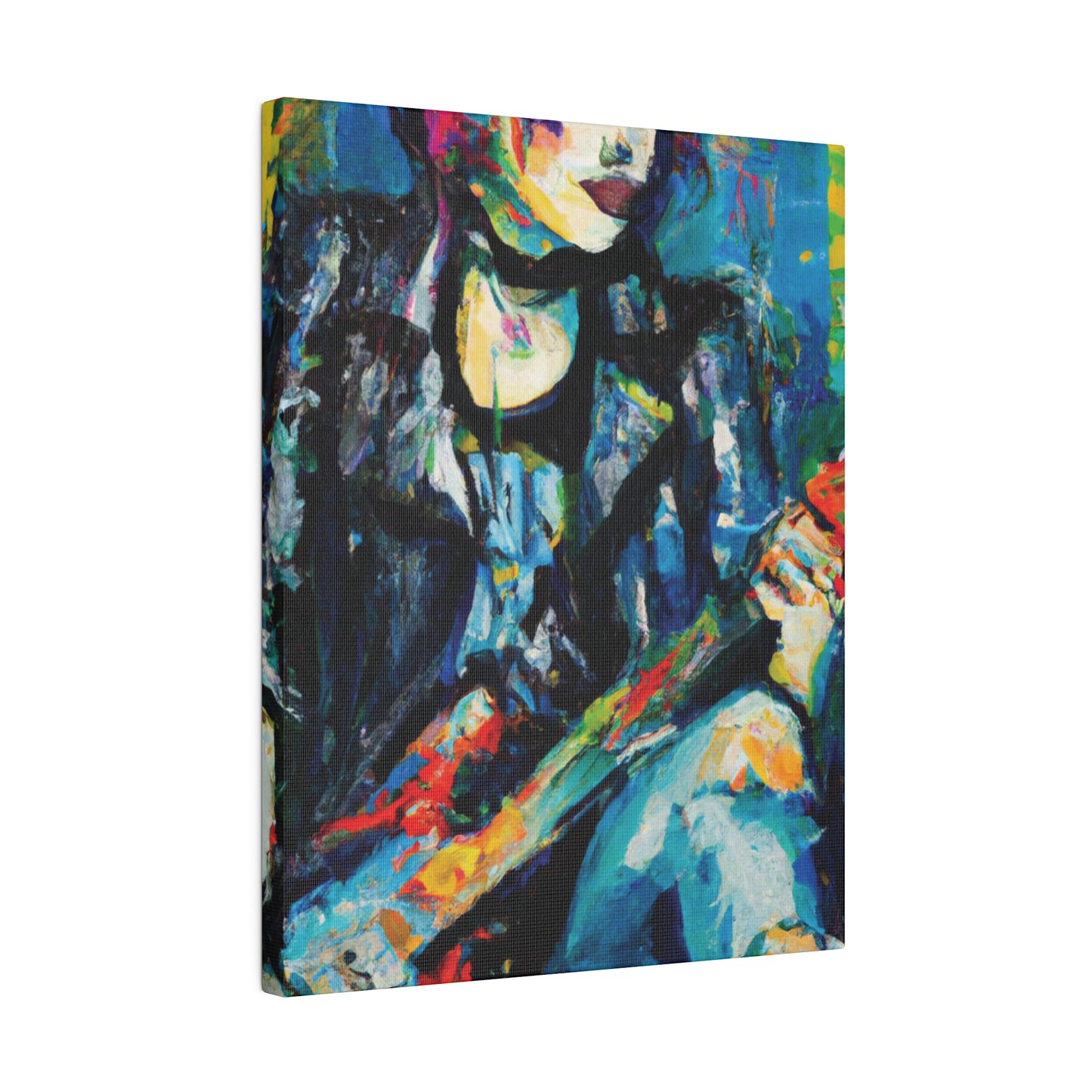 9733T - Rockstar Oil Painting Style Print | Poster | Home Decor | Wall Art | Music Art | Canvas