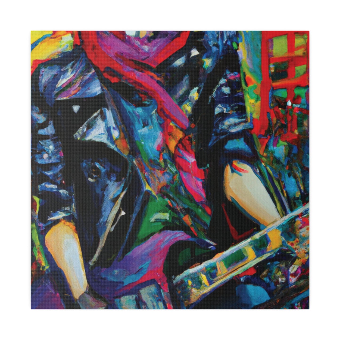 9413L - Rockstar Oil Painting Style Print | Poster | Home Decor | Wall Art | Music Art | Canvas