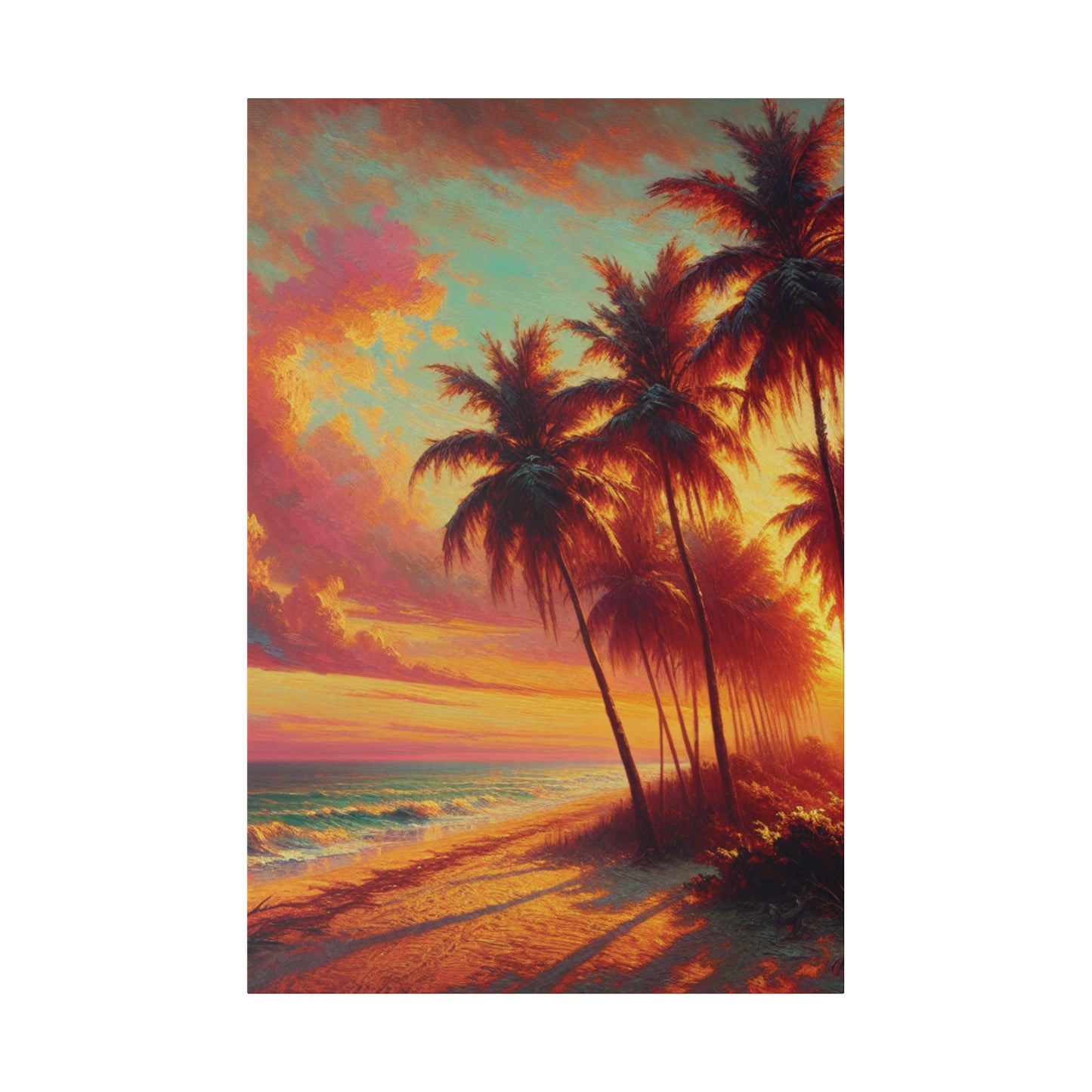 2846J - miami beach art, sunset background, ocean art work, beach art work, sunset designs, miami beach painting, miami beach print