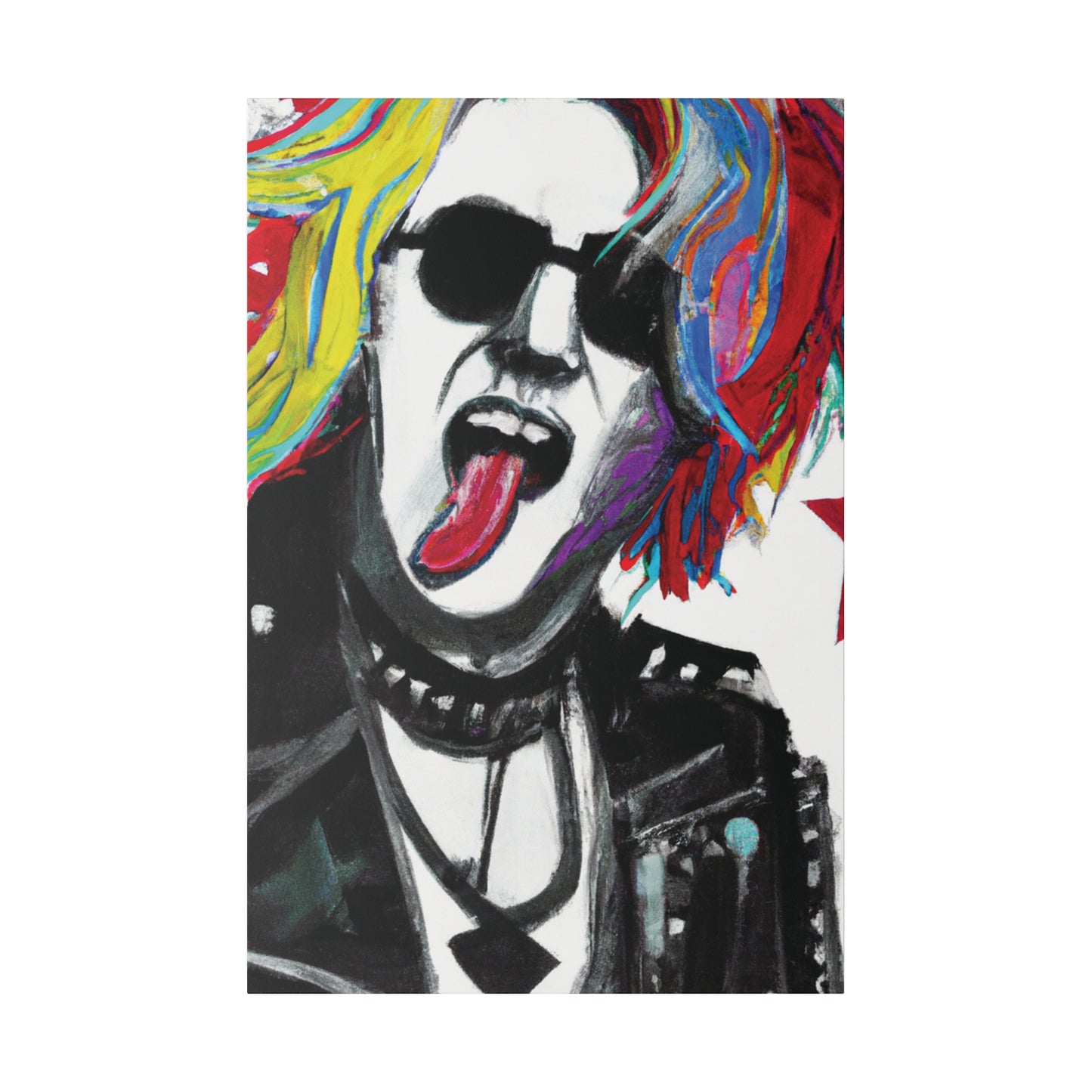 5679K - Rockstar Painting Print | Face | Abstract | Poster | Home Decor | Wall Art | Music Art | Canvas