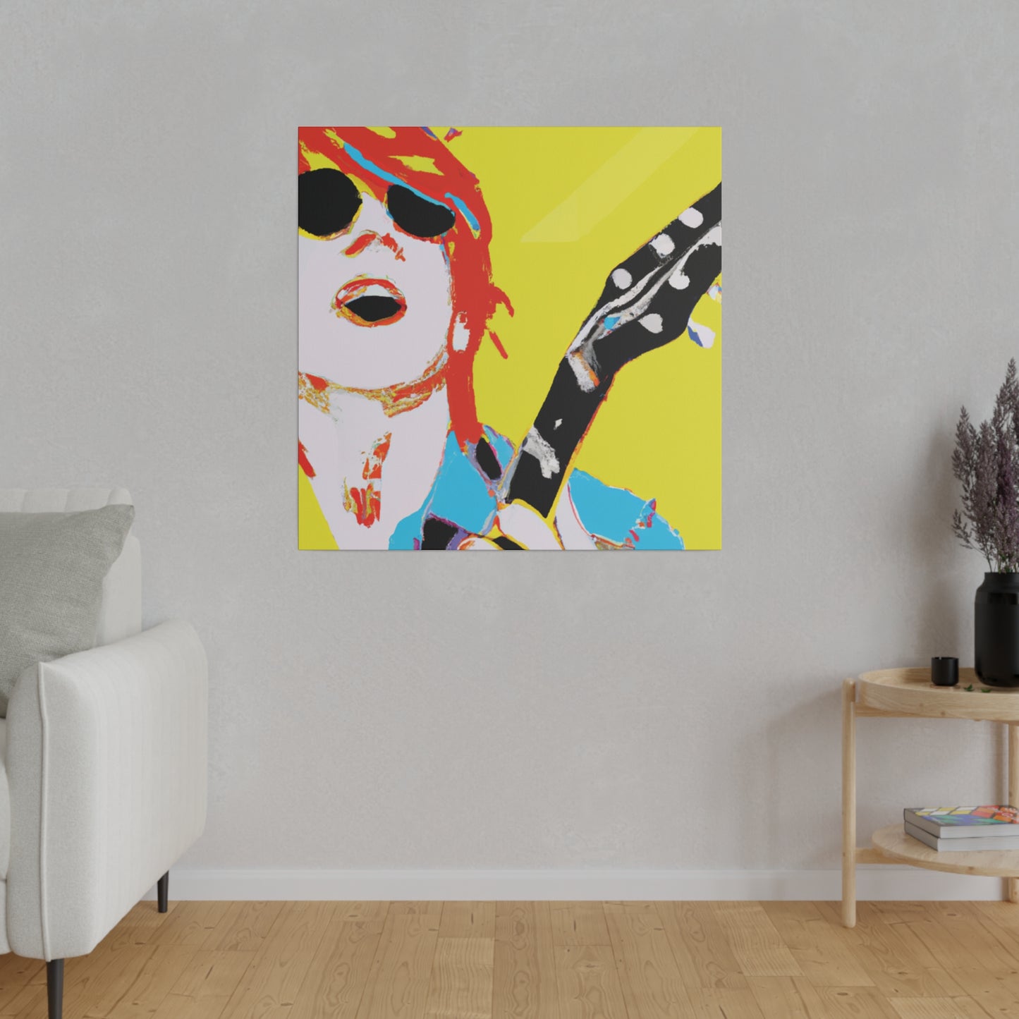 846Q - Rockstar Painting Print | Face | Abstract | Poster | Home Decor | Wall Art | Music Art | Canvas