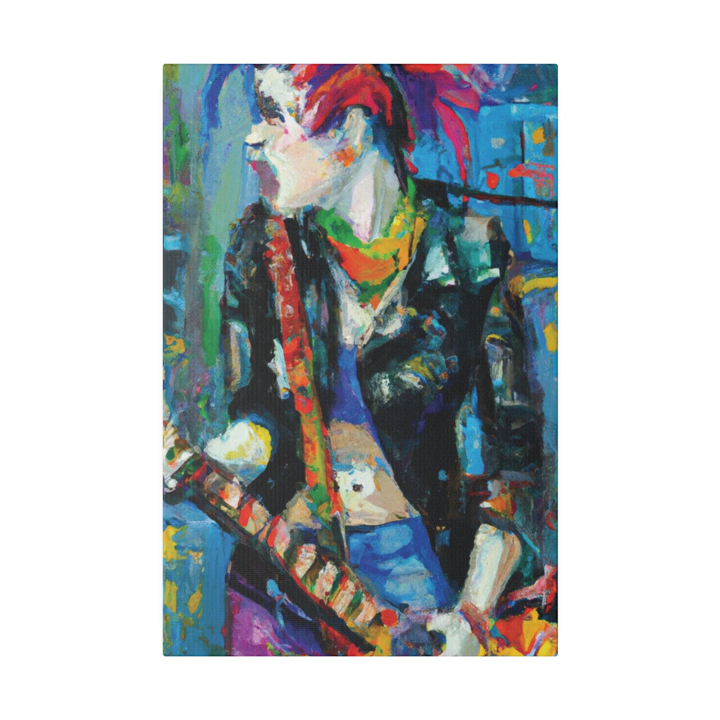 3601F - Rockstar Oil Painting Style Print | Poster | Home Decor | Wall Art | Music Art | Canvas