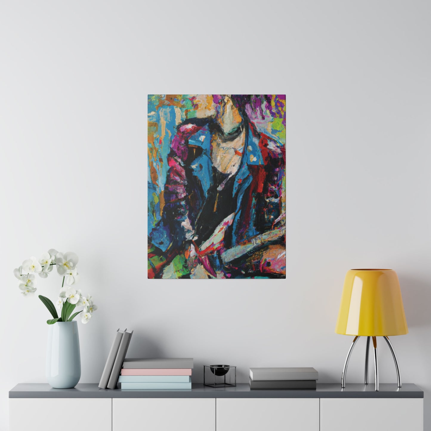 9653F - Rockstar Oil Painting Style Print | Poster | Home Decor | Wall Art | Music Art | Canvas