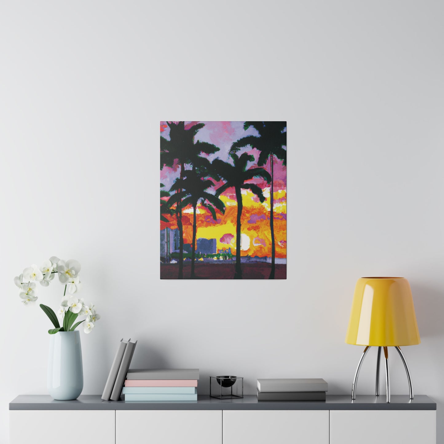 6342T - Miami Beach Sunset Painting Print | Miami | Beach | Sunset | Poster | Home Decor | Wall Art | Canvas
