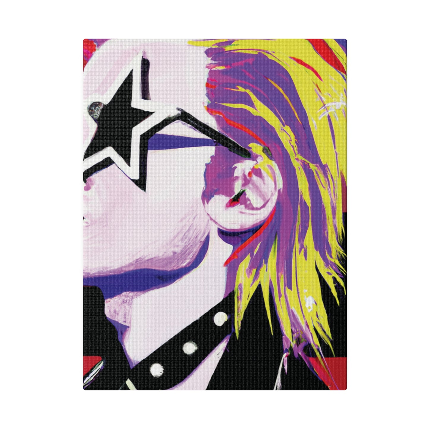 7547K - Rockstar Painting Print | Face | Abstract | Poster | Home Decor | Wall Art | Music Art | Canvas