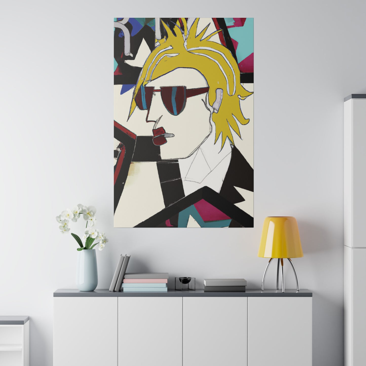 6895N - Rockstar Painting Print | Face | Abstract | Poster | Home Decor | Wall Art | Music Art | Canvas