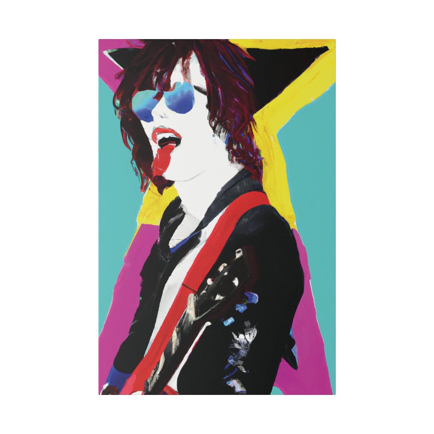 8865A - Rockstar Painting Print | Face | Abstract | Poster | Home Decor | Wall Art | Music Art | Canvas