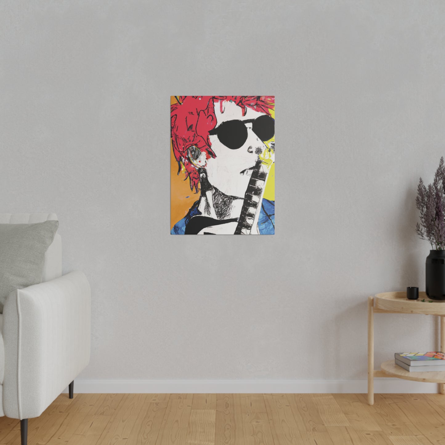 8995T - Rockstar Painting Print | Face | Abstract | Poster | Home Decor | Wall Art | Music Art | Canvas
