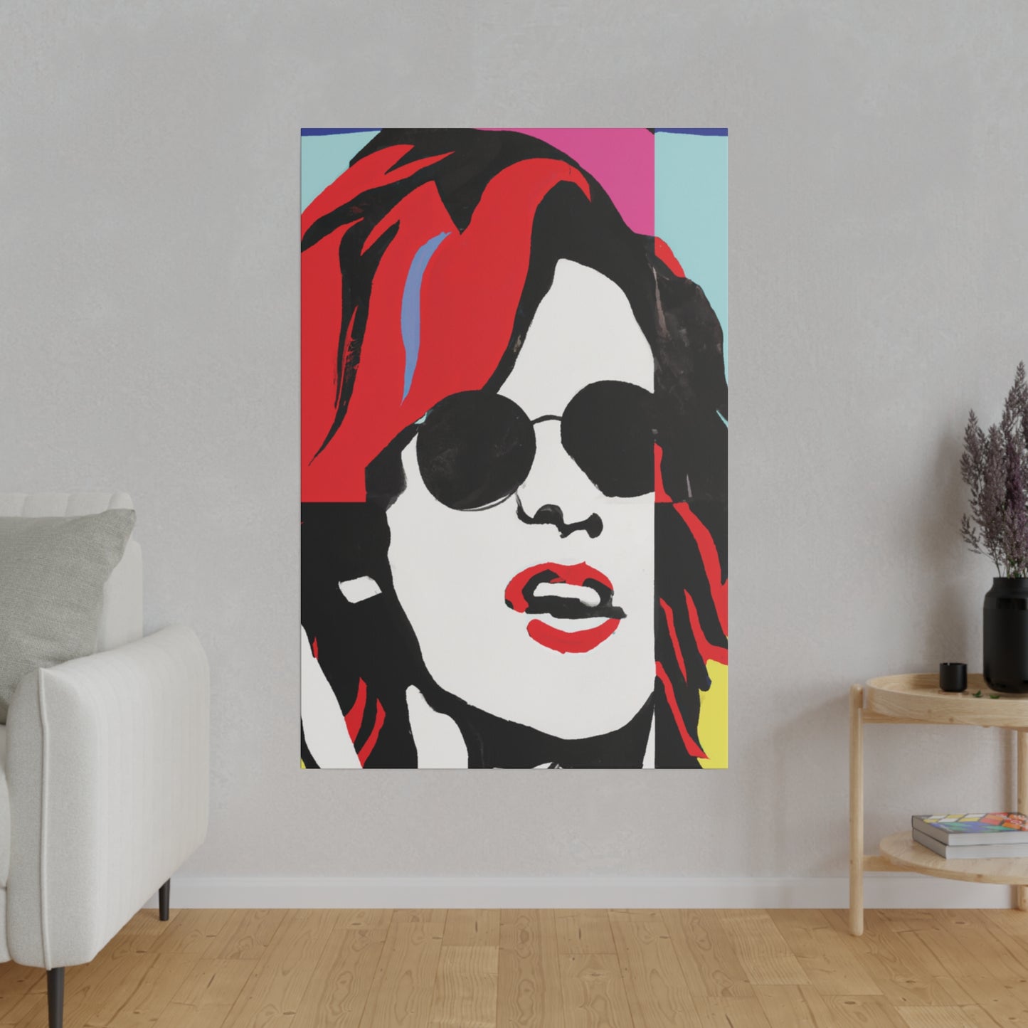 6744T - Rockstar Painting Print | Face | Abstract | Poster | Home Decor | Wall Art | Music Art | Canvas