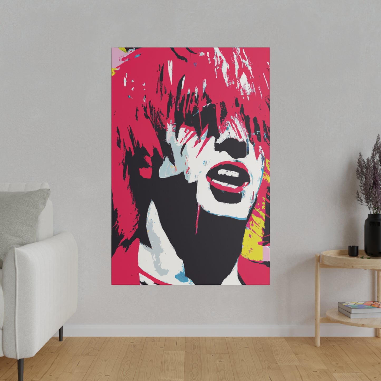 8269P - Rockstar Painting Print | Face | Abstract | Poster | Home Decor | Wall Art | Music Art | Canvas
