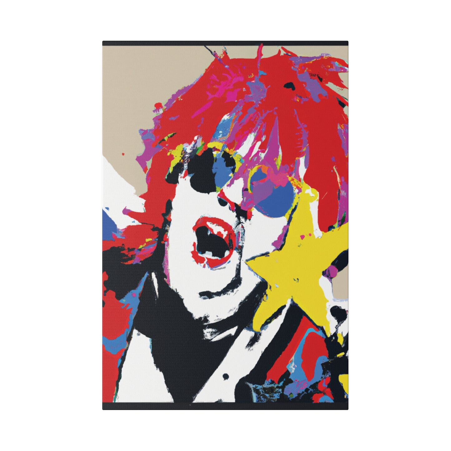8717H - Rockstar Painting Print | Face | Abstract | Poster | Home Decor | Wall Art | Music Art | Canvas