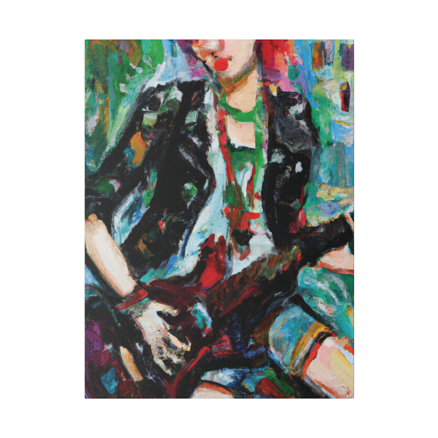 6789Z - Rockstar Oil Painting Style Print | Poster | Home Decor | Wall Art | Music Art | Canvas