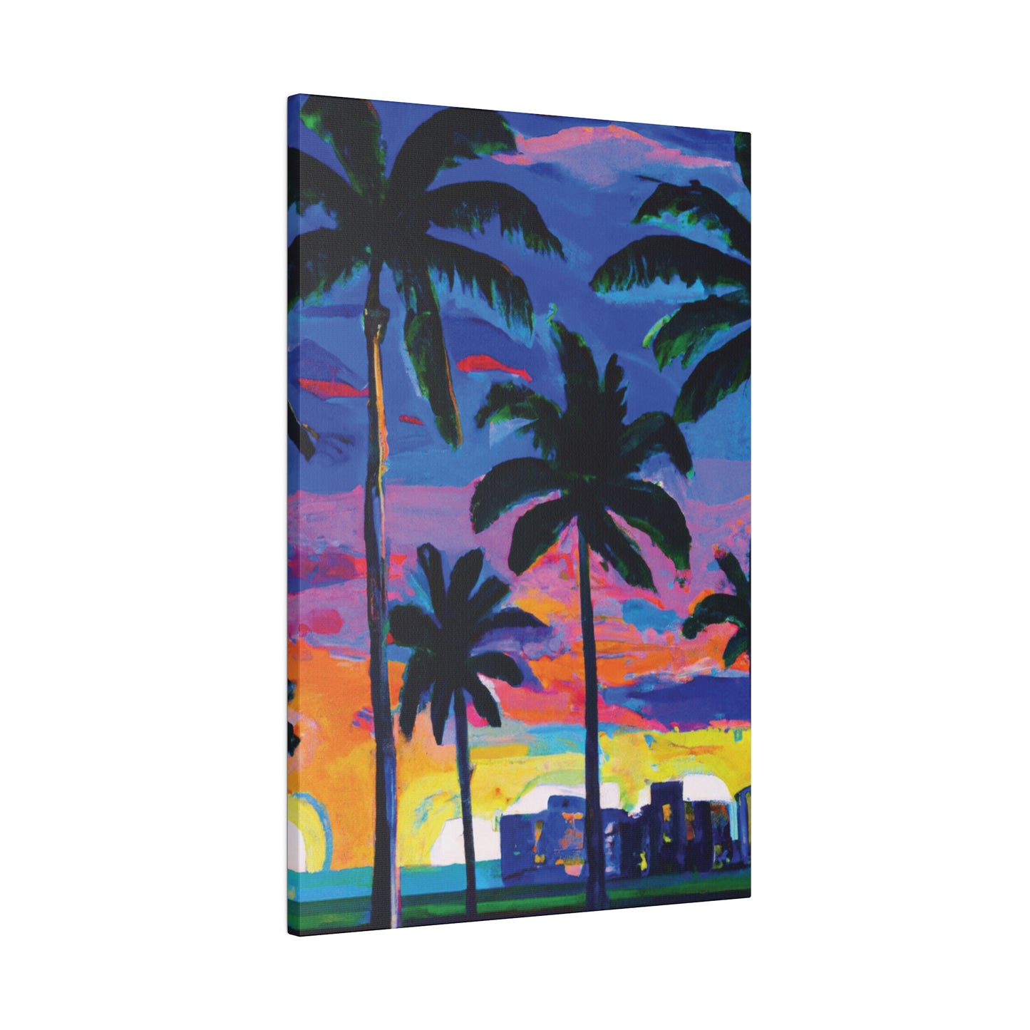 4621L - Miami Beach Sunset Painting Print | Miami | Beach | Sunset | Poster | Home Decor | Wall Art | Canvas