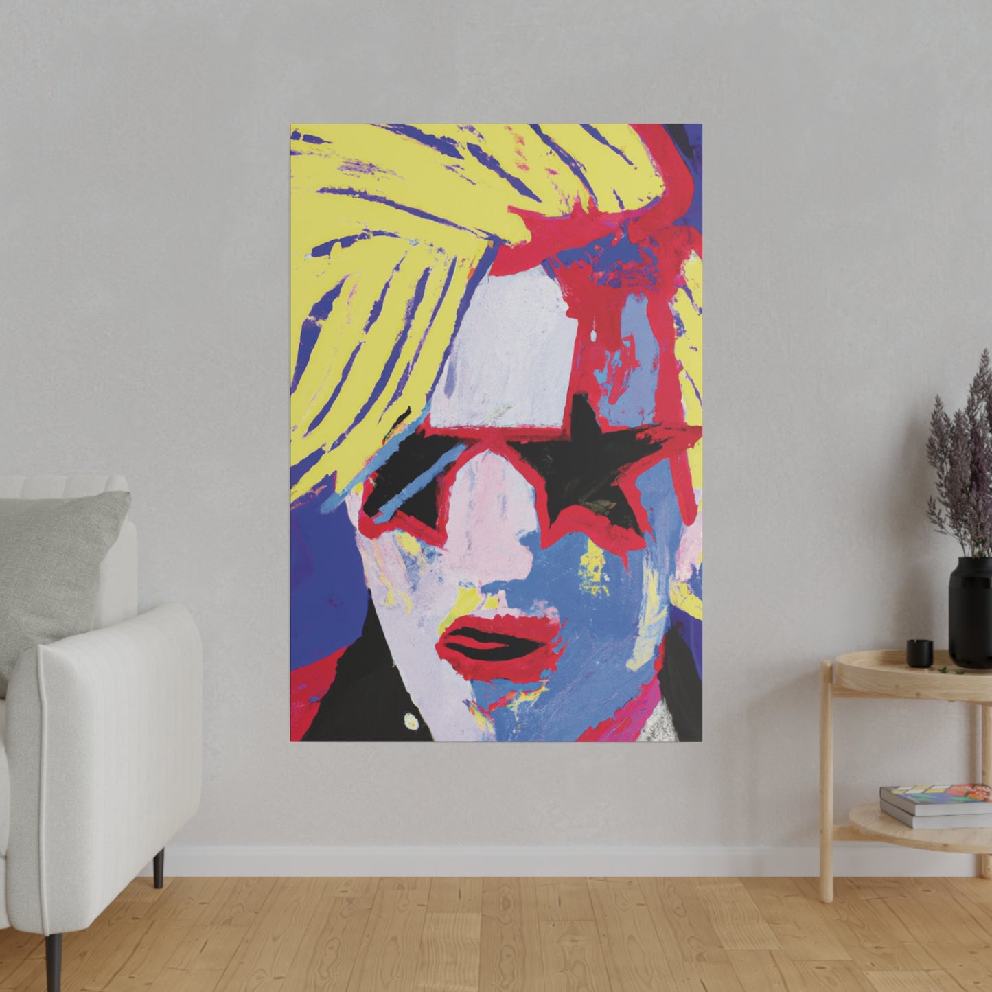 4762T - Rockstar Painting Print | Face | Abstract | Poster | Home Decor | Wall Art | Music Art | Canvas