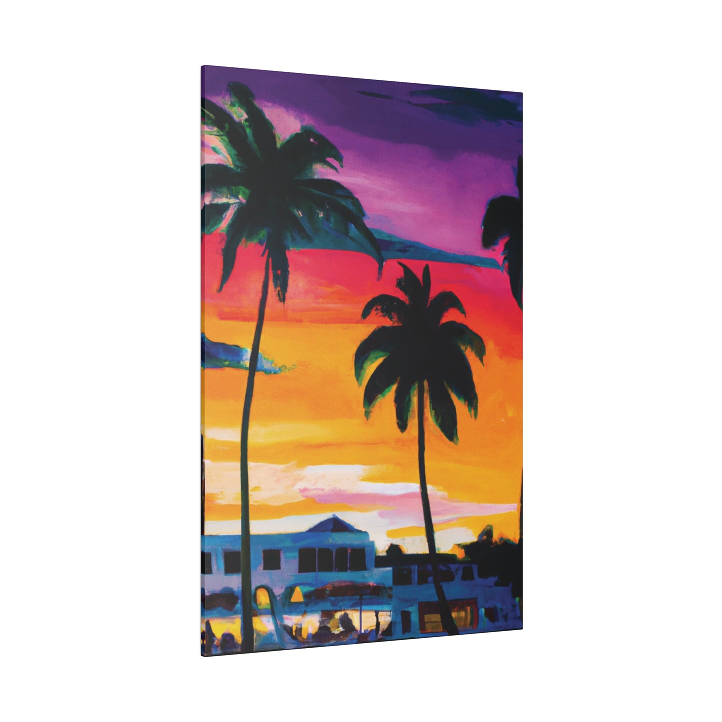 7785F - Miami Beach Sunset Painting Print | Miami | Beach | Sunset | Poster | Home Decor | Wall Art | Canvas