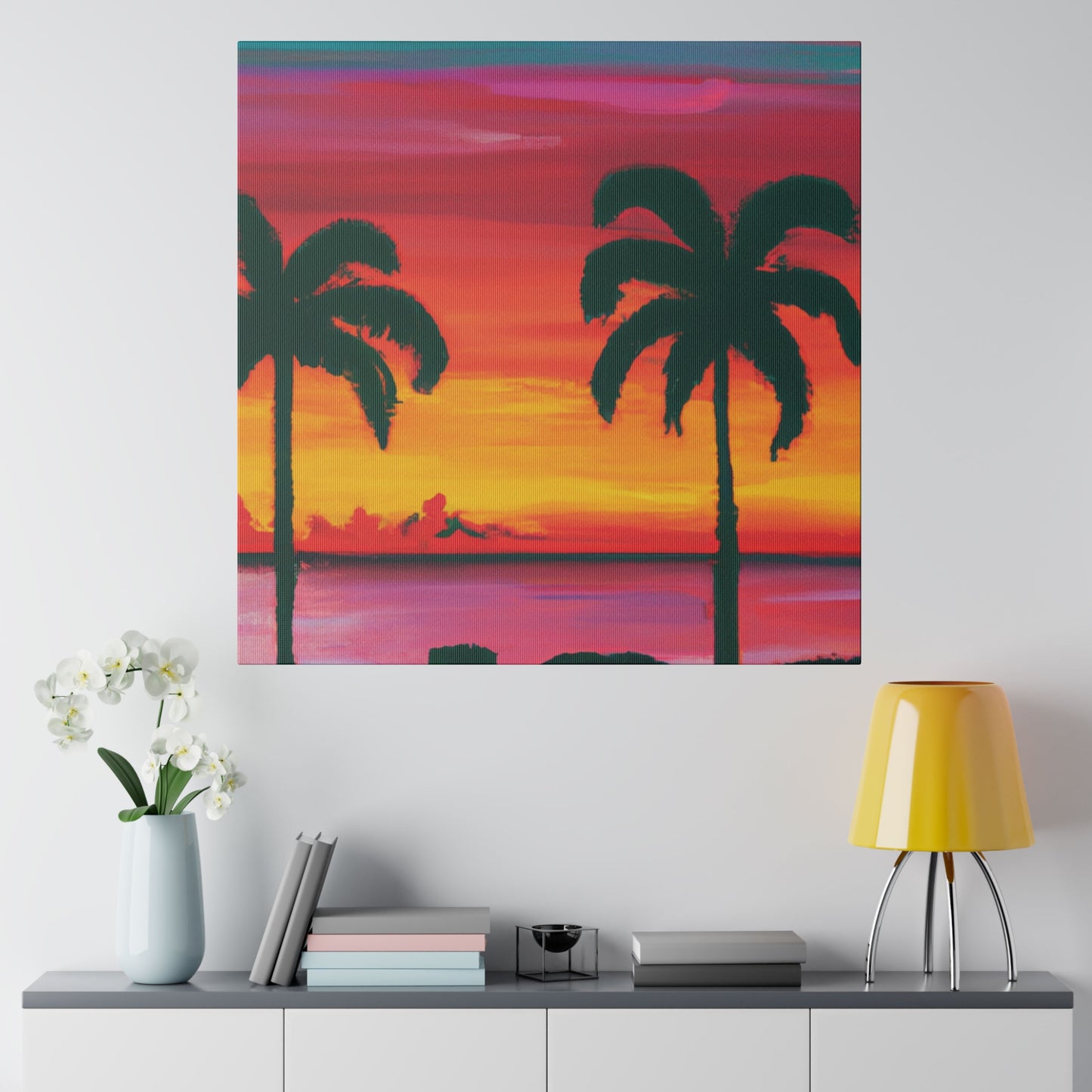 3275A - Miami Beach Sunset Painting Print | Miami | Beach | Sunset | Poster | Home Decor | Wall Art | Canvas