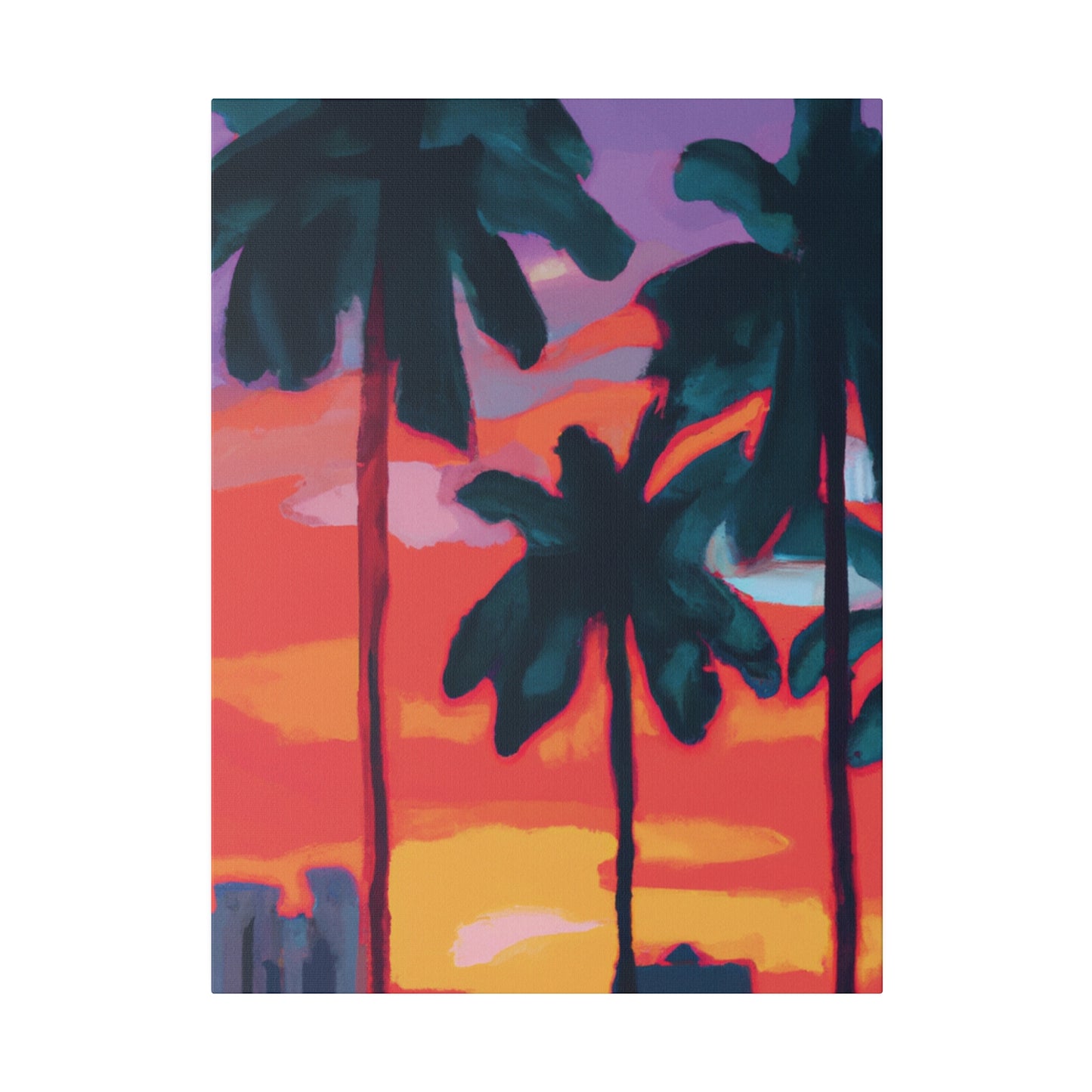 8175T - Miami Beach Sunset Painting Print | Miami | Beach | Sunset | Poster | Home Decor | Wall Art | Canvas