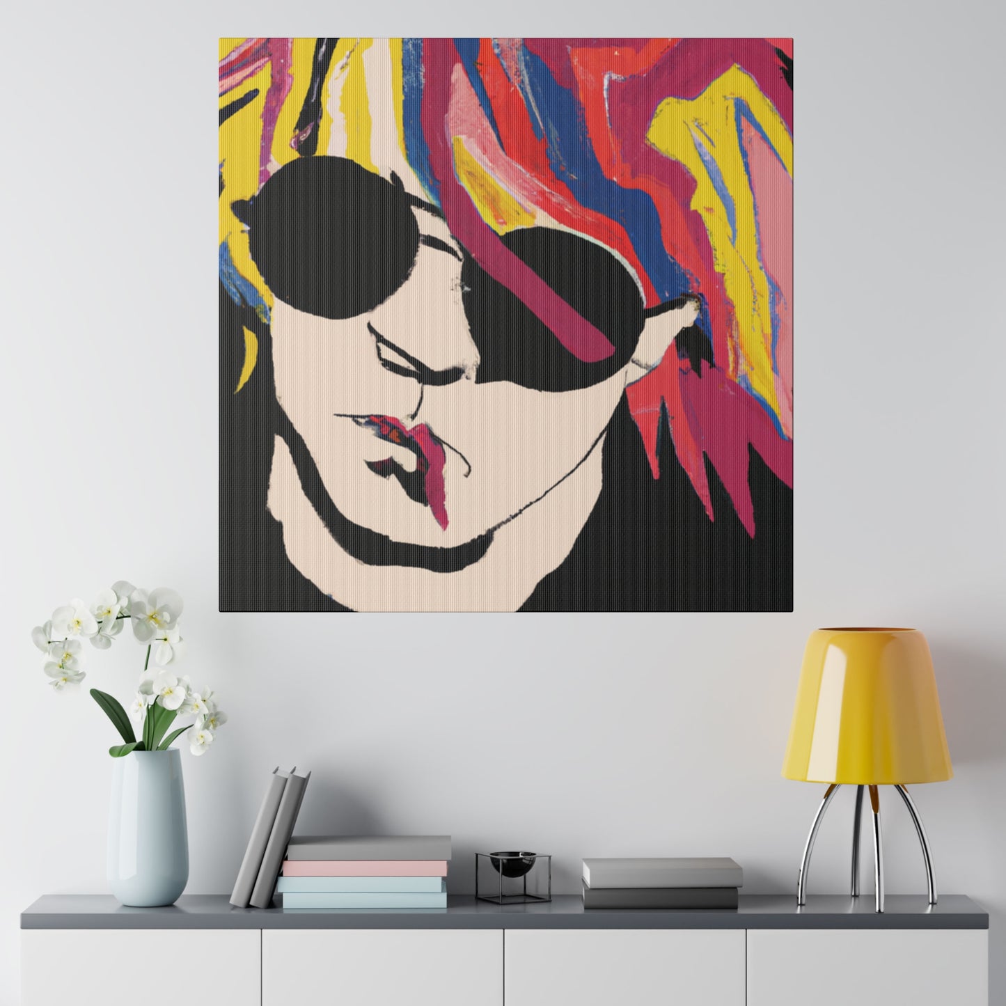 4112A - Rockstar Painting Print | Face | Abstract | Poster | Home Decor | Wall Art | Music Art | Canvas