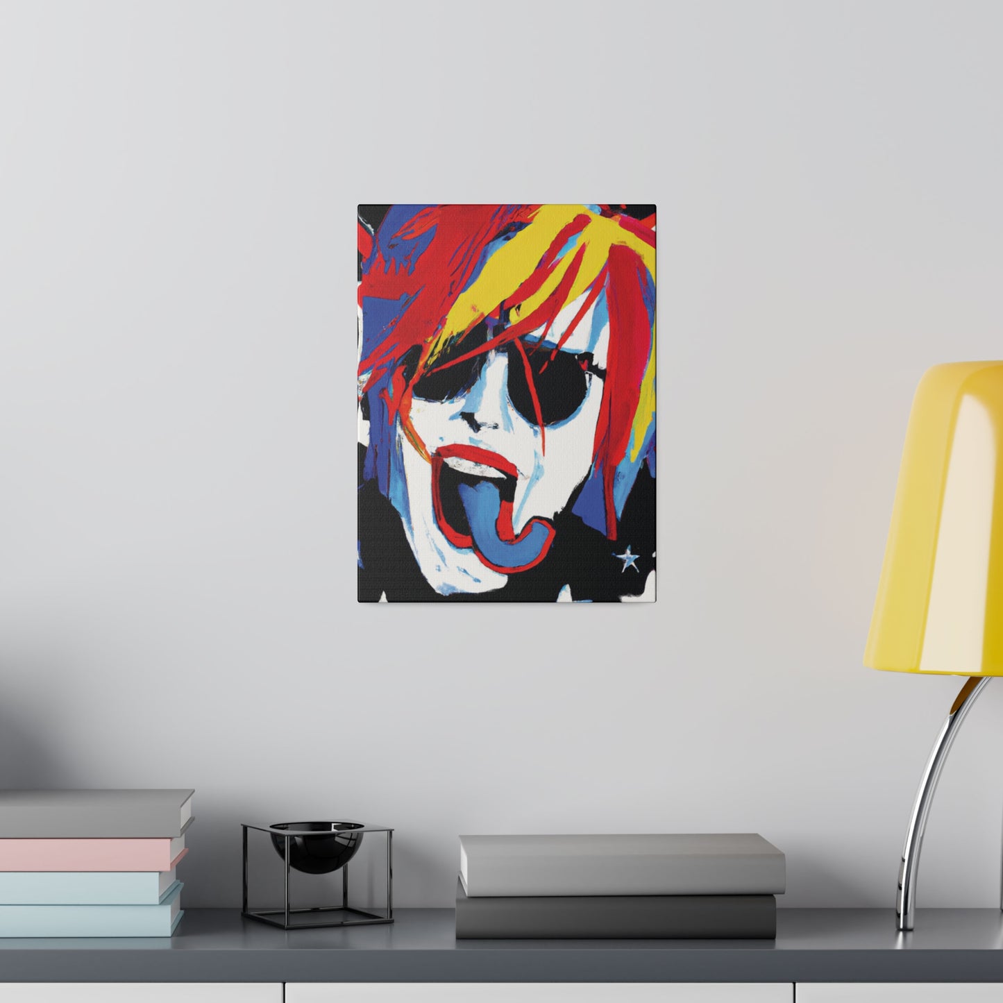 5376Y - Rockstar Painting Print | Face | Abstract | Poster | Home Decor | Wall Art | Music Art | Canvas