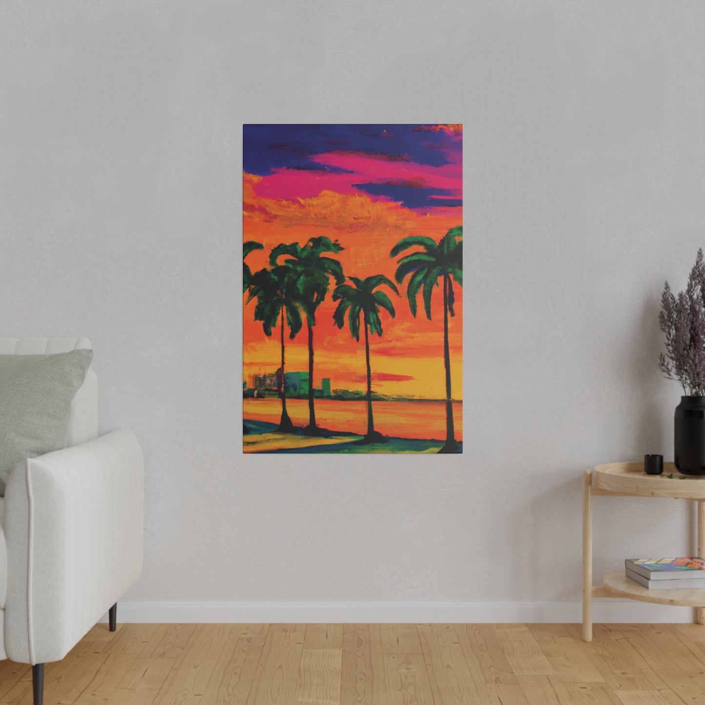 7389Y - Miami Beach Sunset Painting Print | Miami | Beach | Sunset | Poster | Home Decor | Wall Art | Canvas