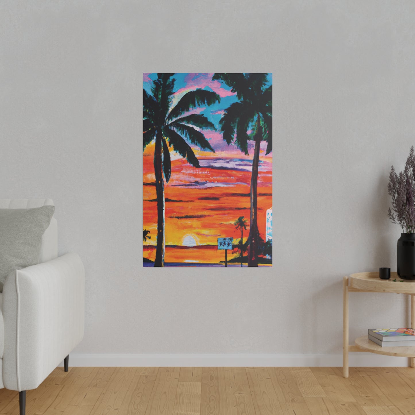 7358V - Miami Beach Sunset Painting Print | Miami | Beach | Sunset | Poster | Home Decor | Wall Art | Canvas