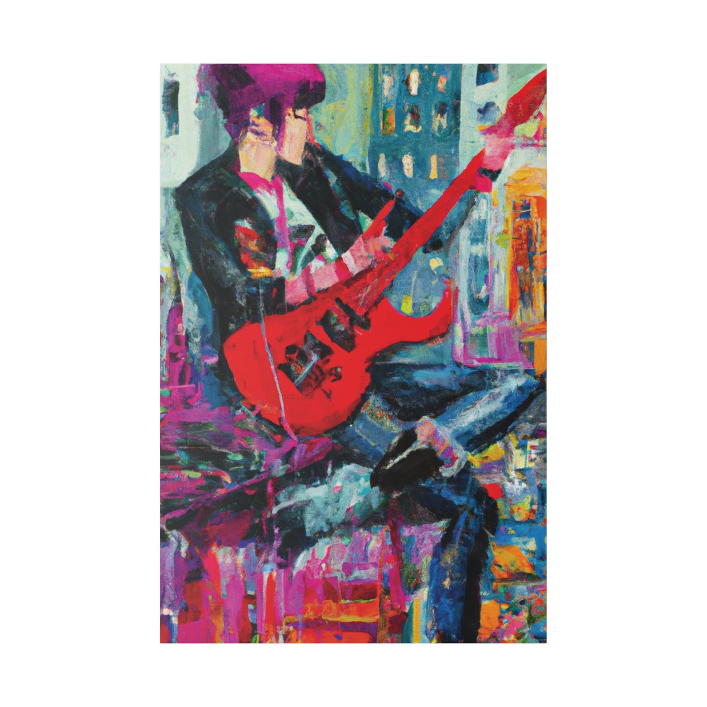 7878O - Rockstar Oil Painting Style Print | Poster | Home Decor | Wall Art | Music Art | Canvas