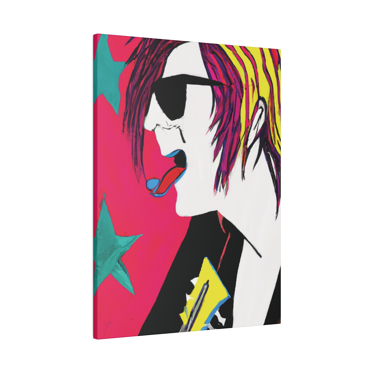 4447P - Rockstar Painting Print | Face | Abstract | Poster | Home Decor | Wall Art | Music Art | Canvas