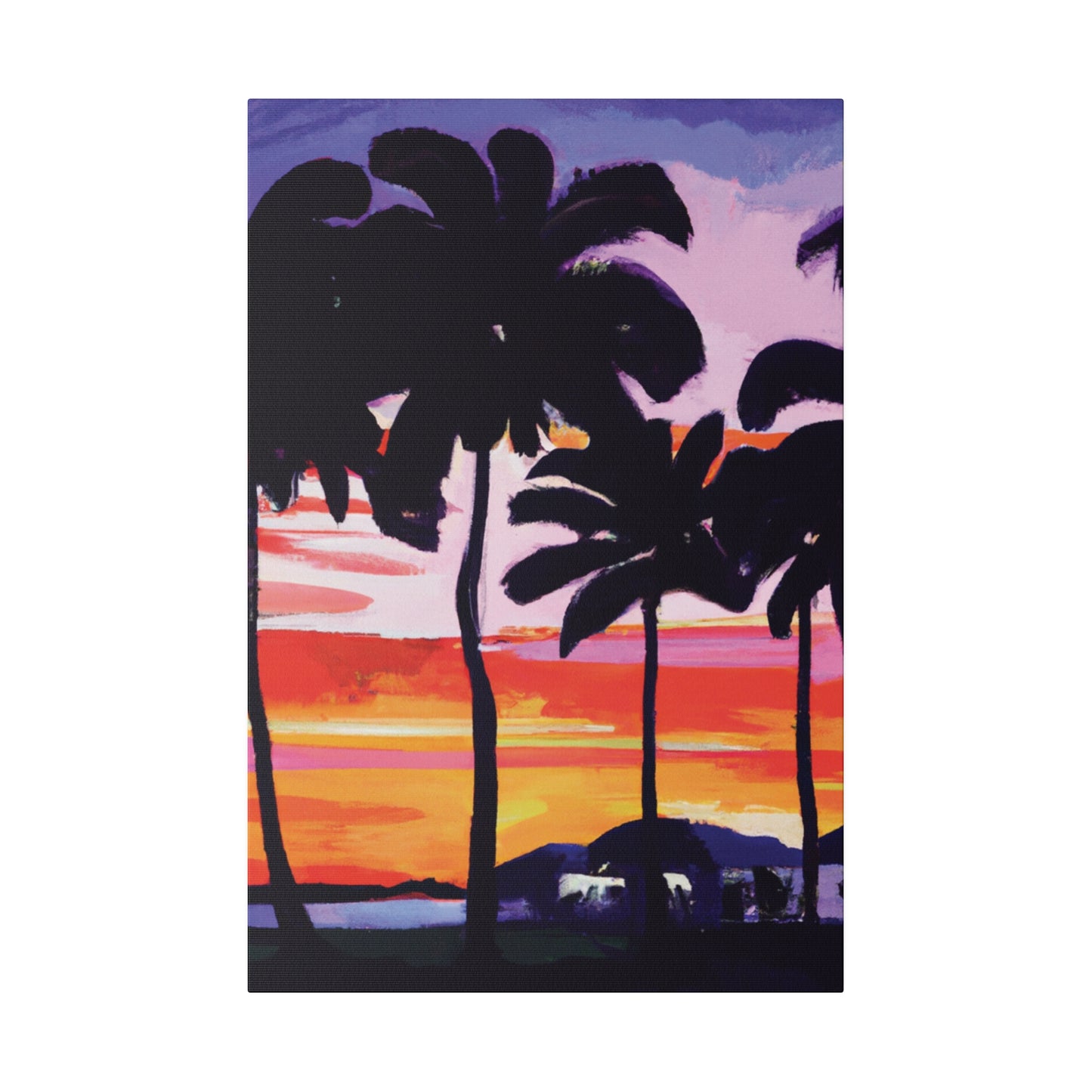 2948T - Miami Beach Sunset Painting Print | Miami | Beach | Sunset | Poster | Home Decor | Wall Art | Canvas