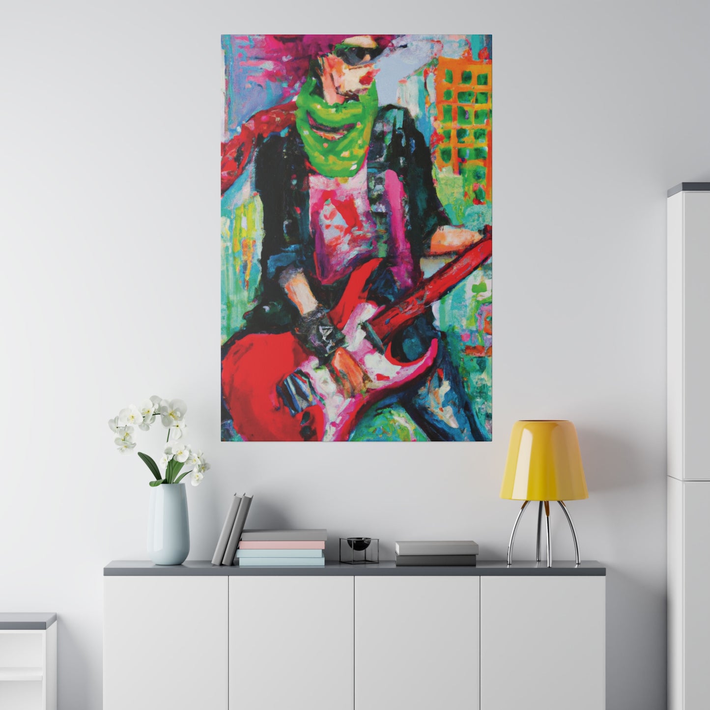 3075J - Rockstar Oil Painting Style Print | Poster | Home Decor | Wall Art | Music Art | Canvas