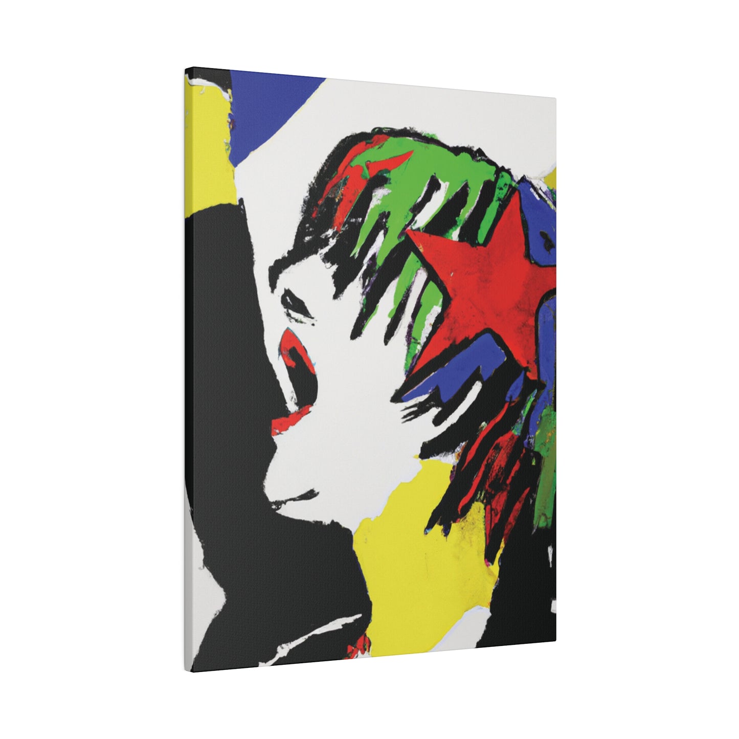 5673W - Rockstar Painting Print | Face | Abstract | Poster | Home Decor | Wall Art | Music Art | Canvas